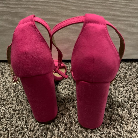 DREAM PAIRS Women's Hi-Chunk Pink High Heel Pump Sandals - Picture 4 of 5